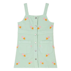 Stella McCartney Kids - Organik pamuk kalp elbise | Yeşil su