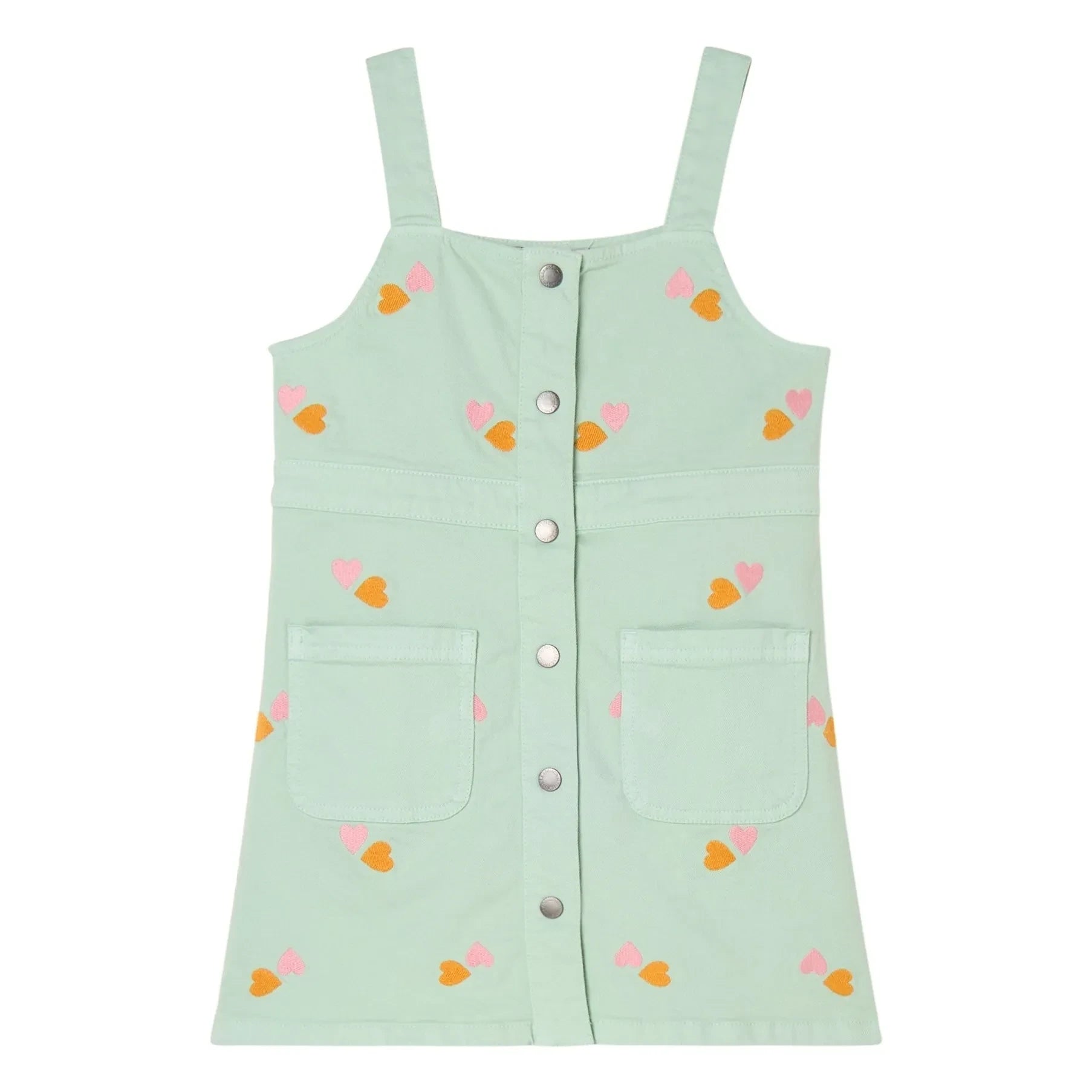Stella McCartney Kids - Organik pamuk kalp elbise | Yeşil su
