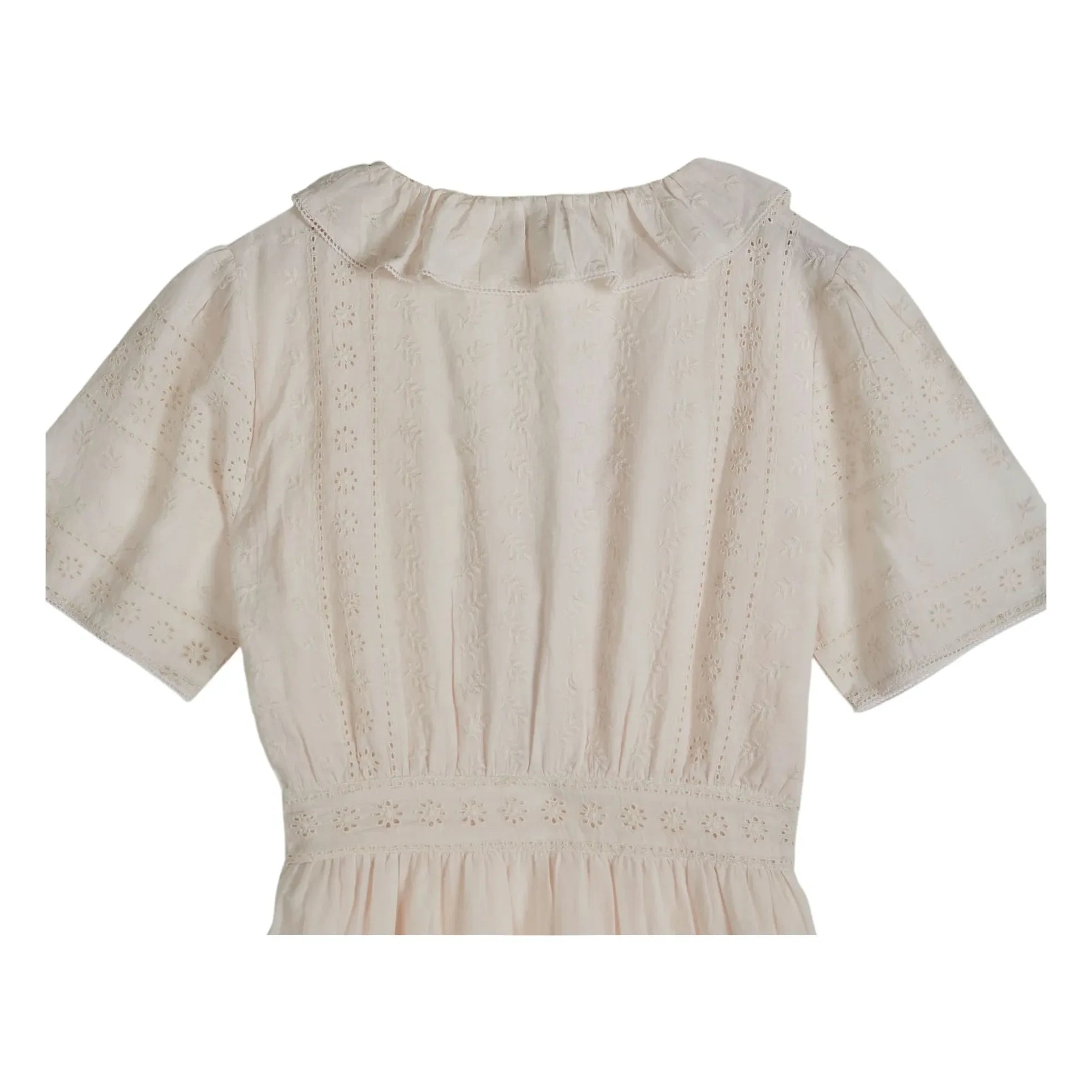 Emile et Ida - Broderie Anglaise Cotton Dress | Cream