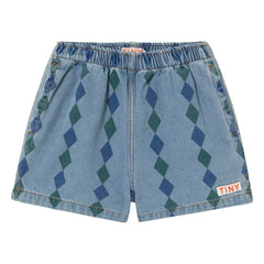 Tinycottons - Denim Losange Şort | Mavi