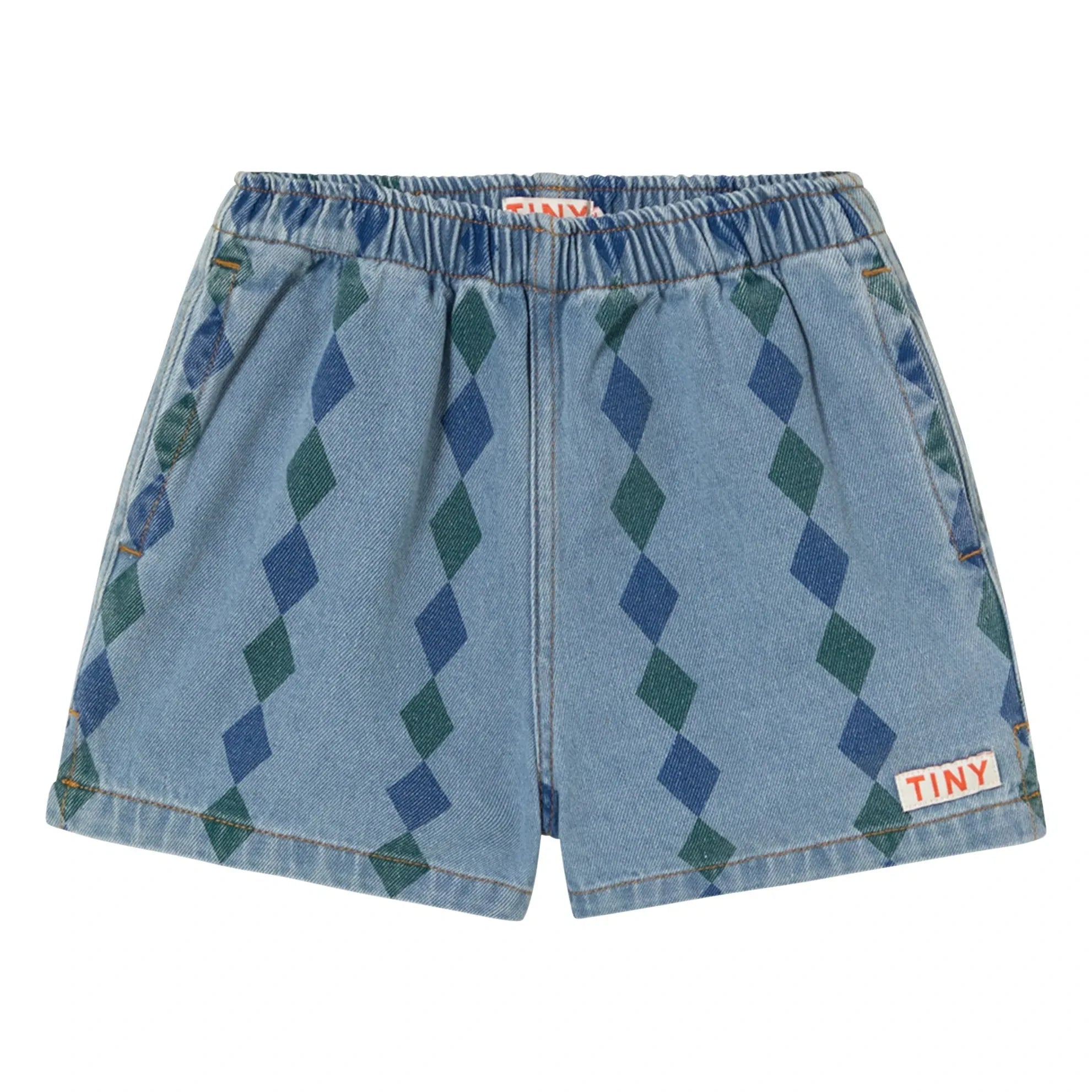 Tinycottons - Denim Losange Şort | Mavi