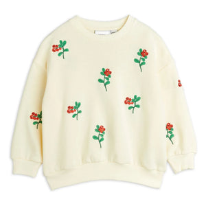 Mini Rodini - Organik pamuklu çiçek desenli sweatshirt | Ecru