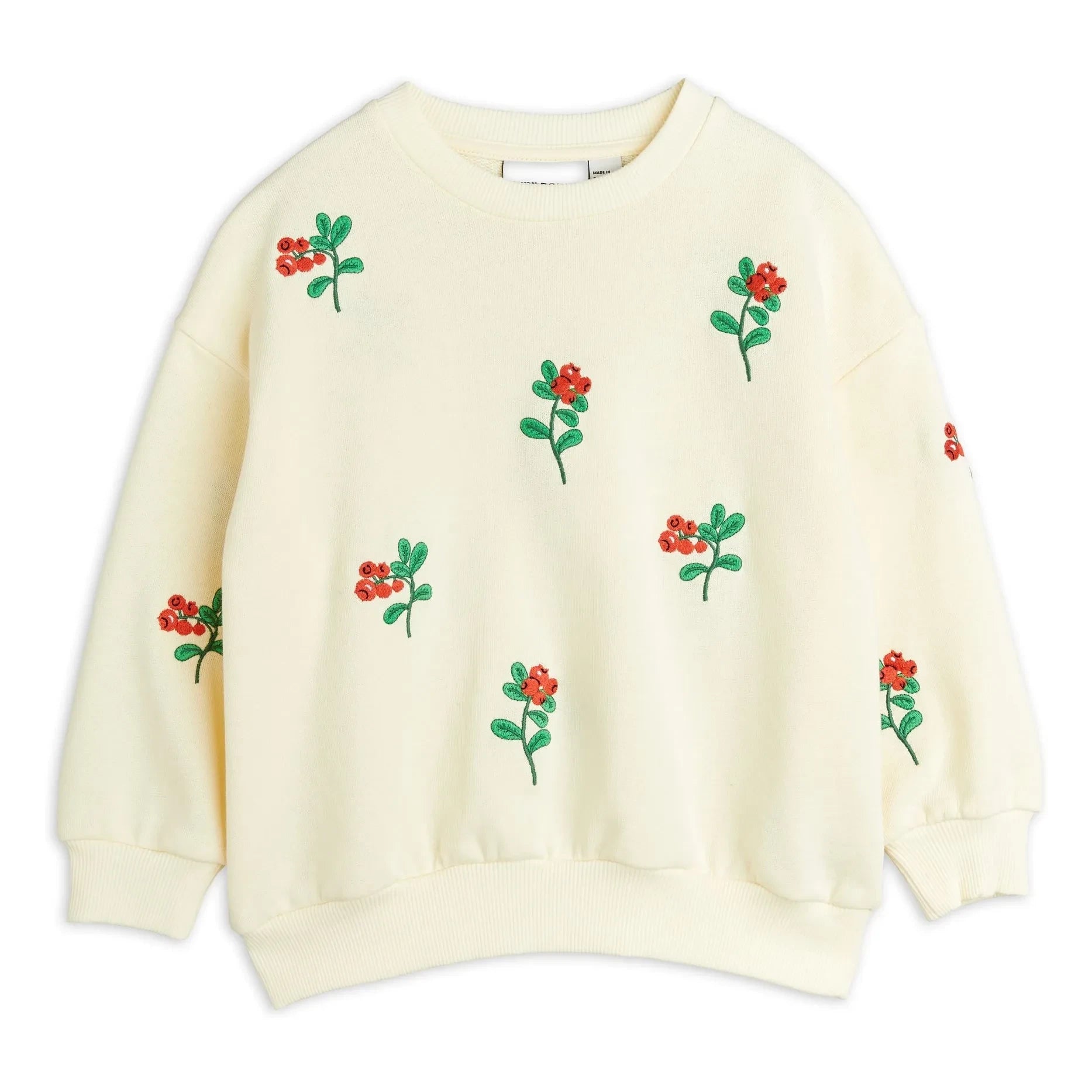 Mini Rodini - Organik pamuklu çiçek desenli sweatshirt | Ecru