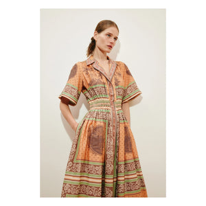 Alémais – Alberta Seiden-Baumwollkleid | Orange