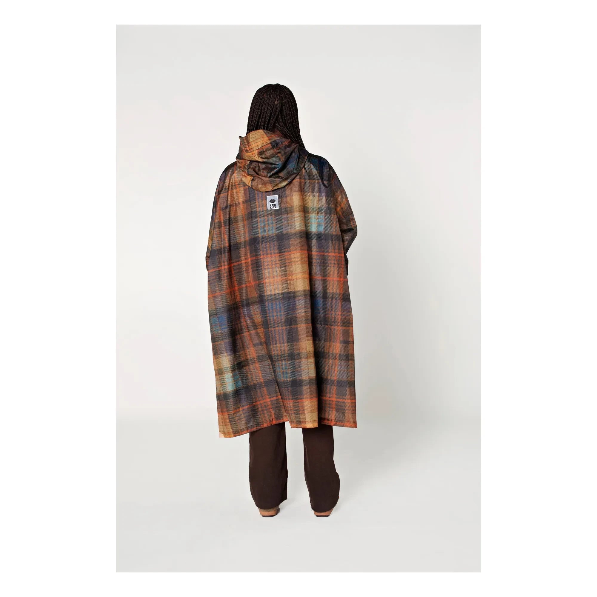 Rainkiss - Tartan yağmurluk pelerin - Kadın koleksiyonu | Turuncu