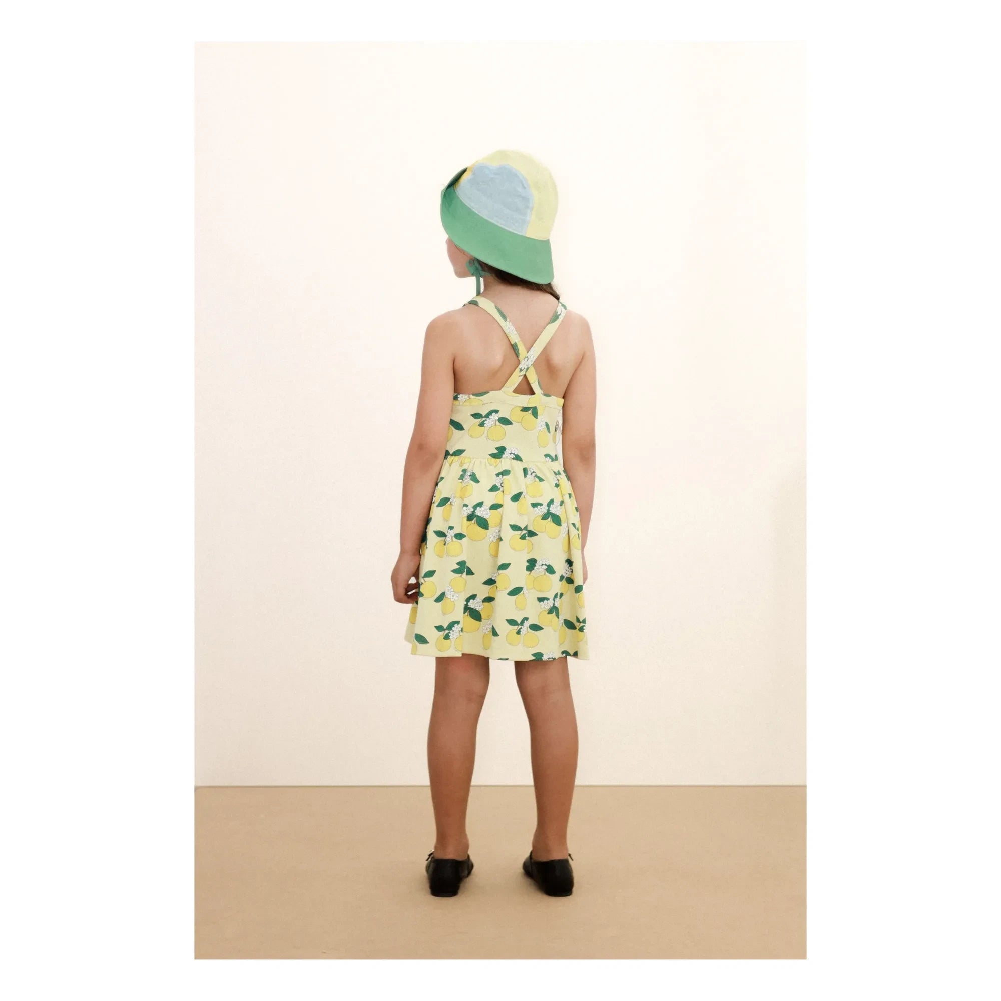 Tinycottons - Orangefarbenes Bio-Baumwollkleid | Blassgelb