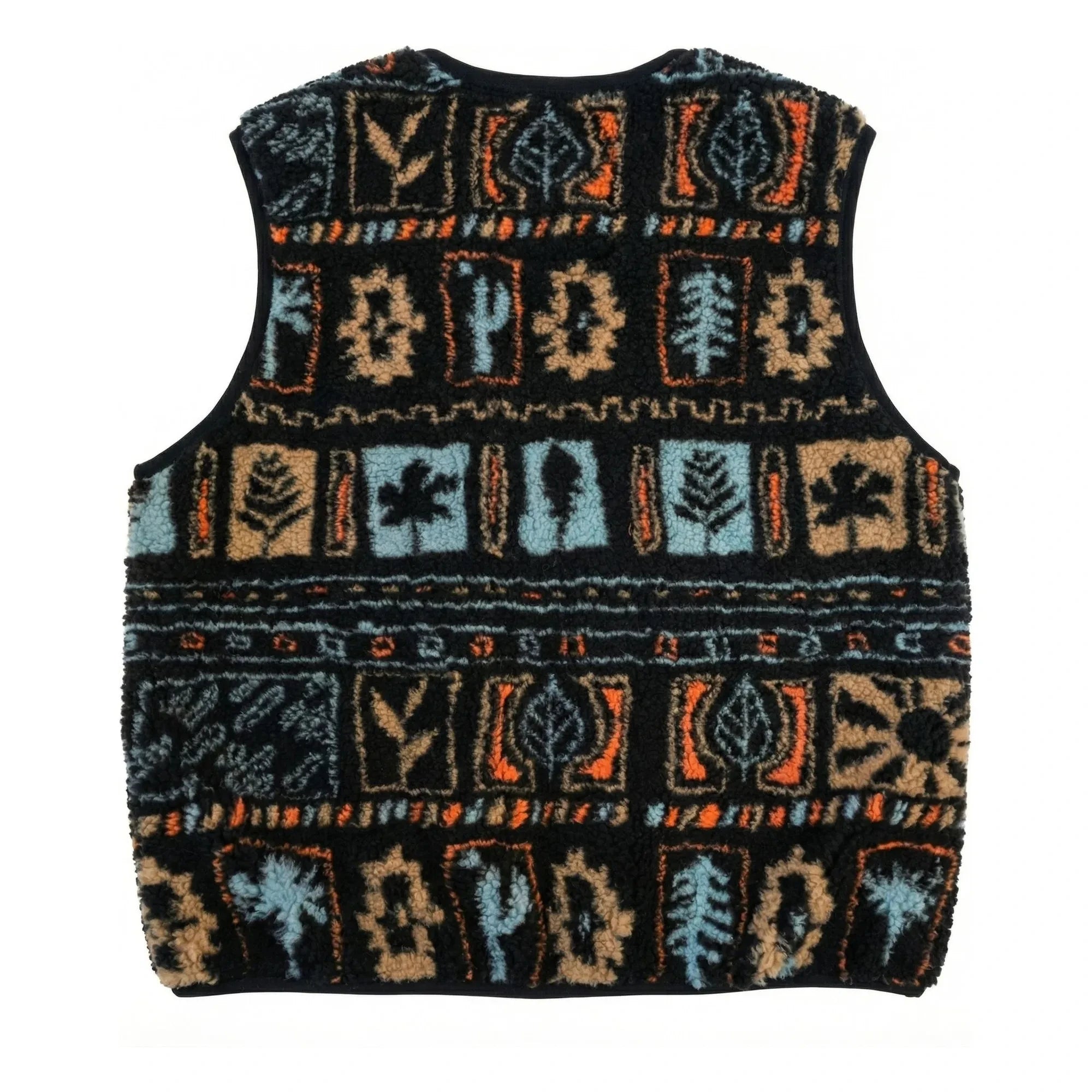 Hundred Pieces - Kolay Jakarlı Sherpa Kolsuz Ceket | Siyah