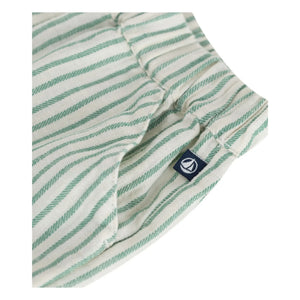 Petit Bateau - Çizgili Keten Şort | Yeşil