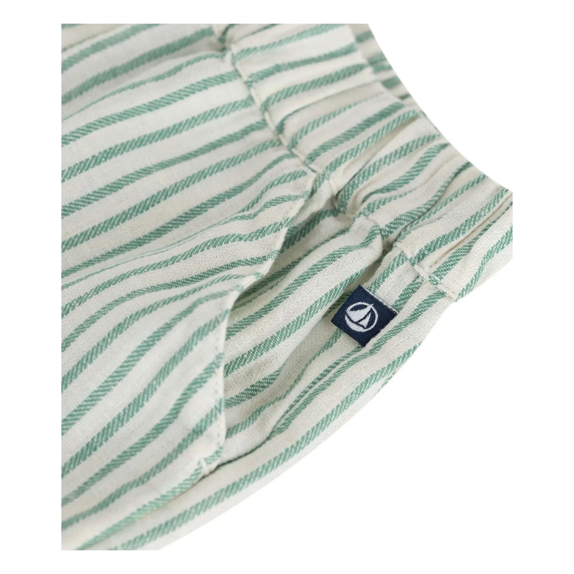 Petit Bateau - Çizgili Keten Şort | Yeşil