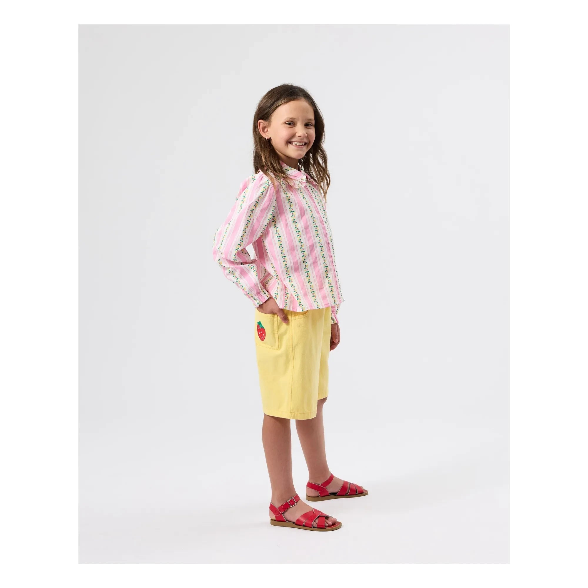 Goldie + Ace - Plain Denim Shorts | Yellow