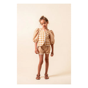 birinit - Organic cotton Vichy shorts | Caramel