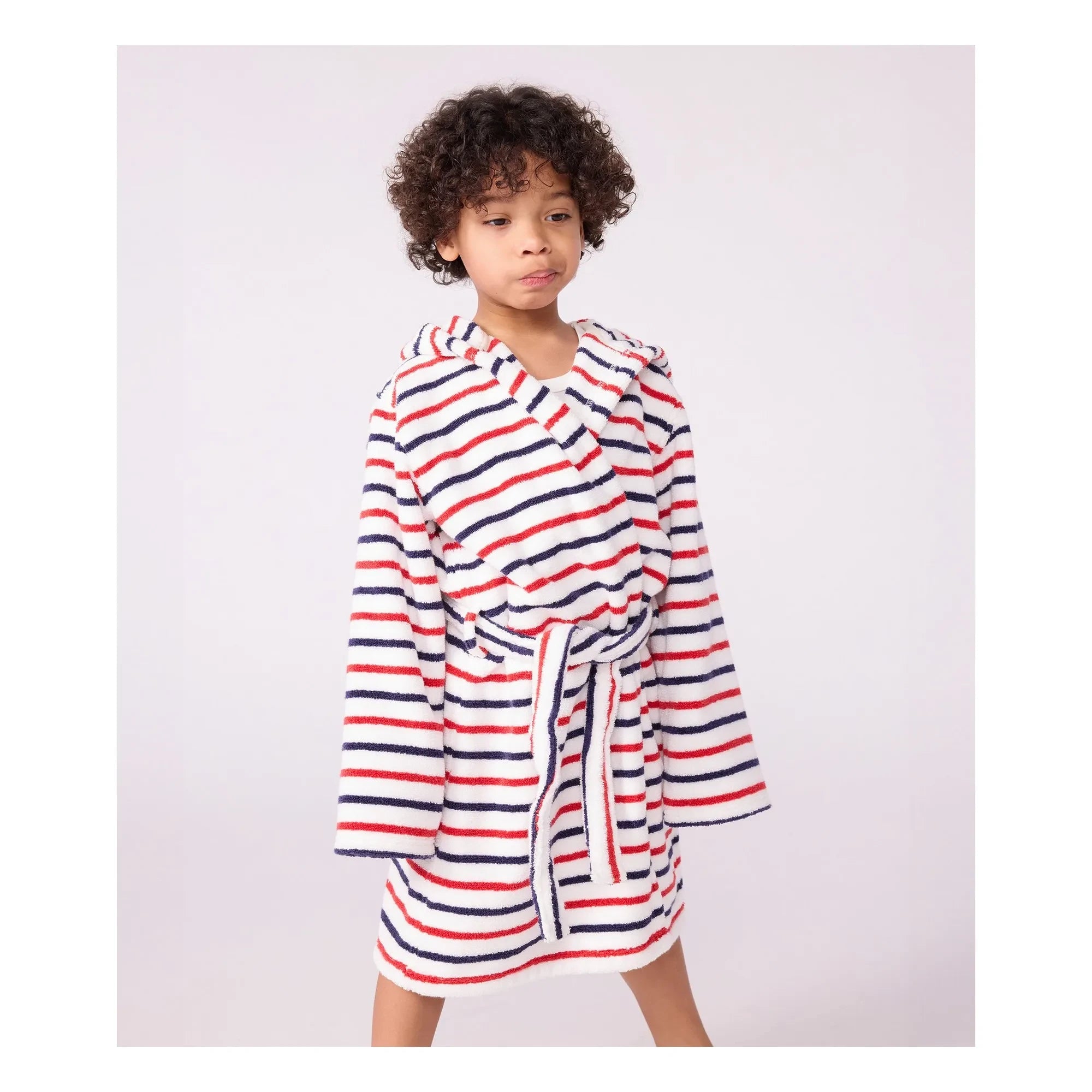 Petit Bateau - Gestreifter Bademantel | Weiß