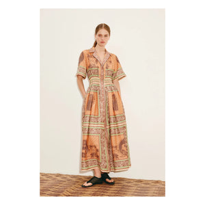 Alémais – Alberta Seiden-Baumwollkleid | Orange