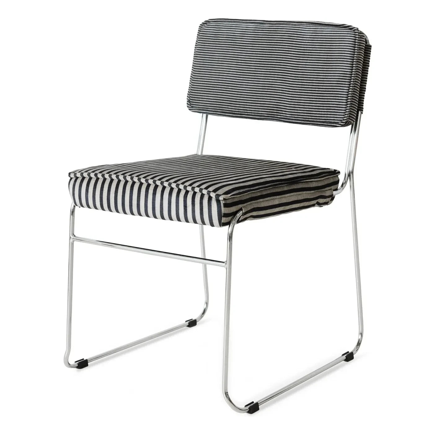 HKliving - Endless çizgili sandalyeler - 2’li set | Gri