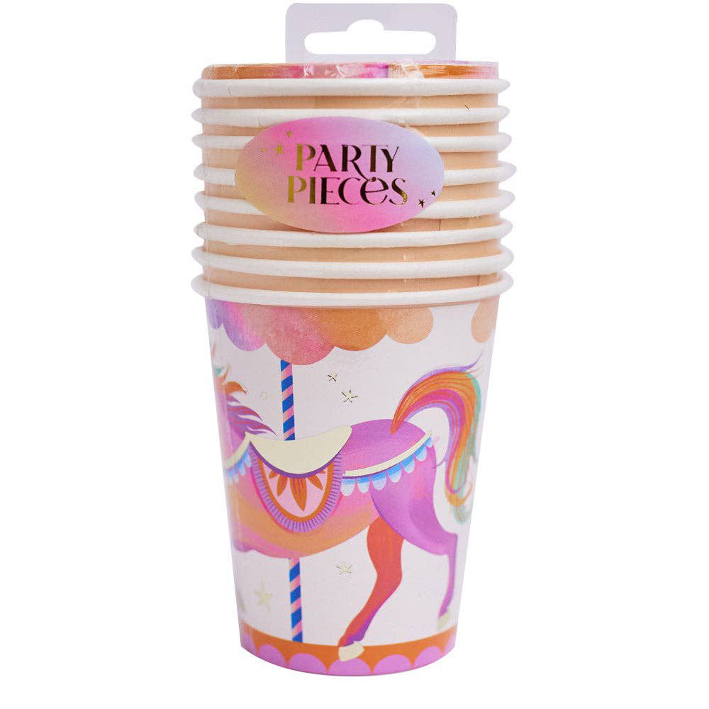 Party Pieces - Unicorn 8li Parti Karton Bardakları-Dinossi