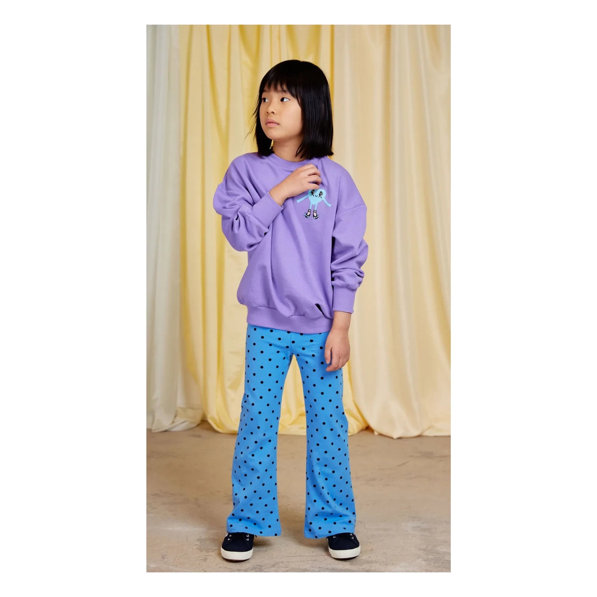 Mini Rodini - Organik Pamuk Flare Pantolon | Azure mavi