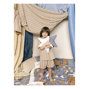 Editions Aimable - Ferdinand star cushion | Blue Chambray