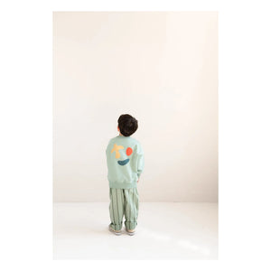 Jenest - Happy Bird organik pamuklu sweatshirt | Badem yeşili