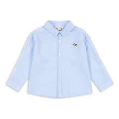 Konges Sløjd - Wes Lime Striped Organic Cotton Shirt | Blue