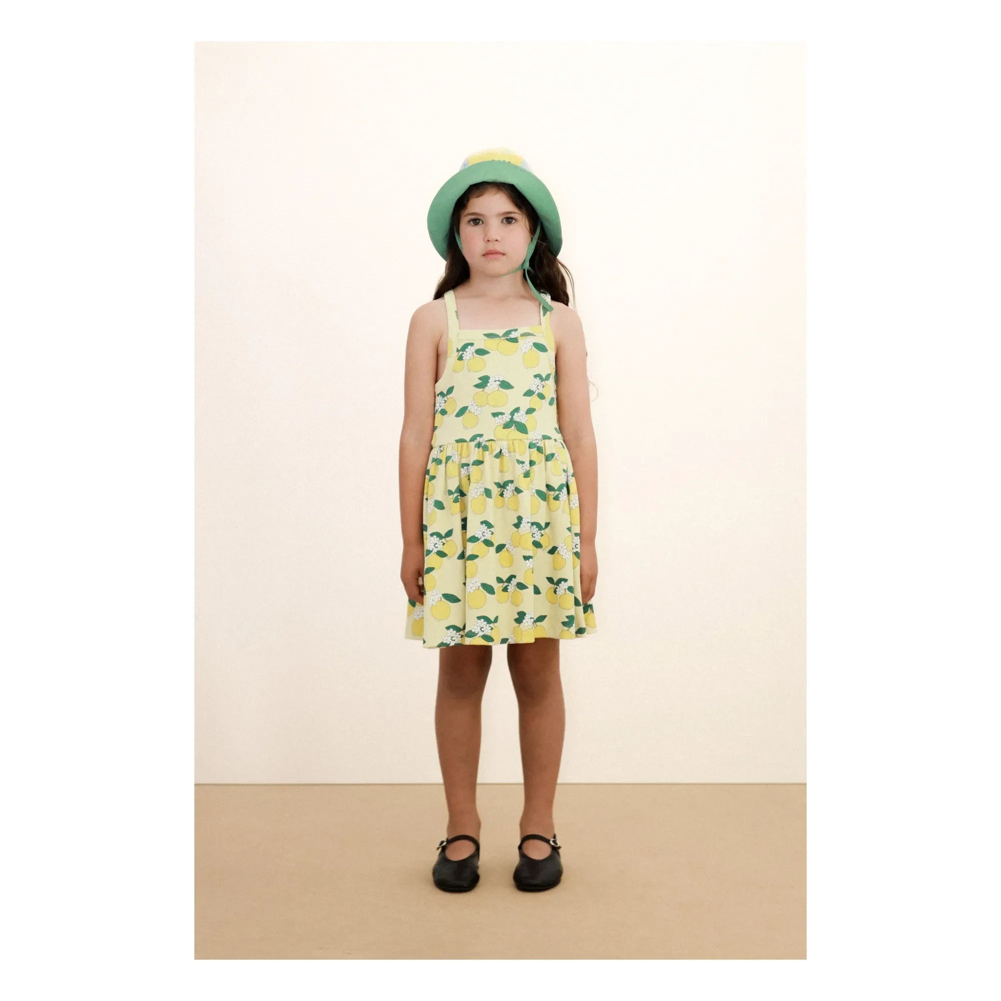 Tinycottons - Orangefarbenes Bio-Baumwollkleid | Blassgelb
