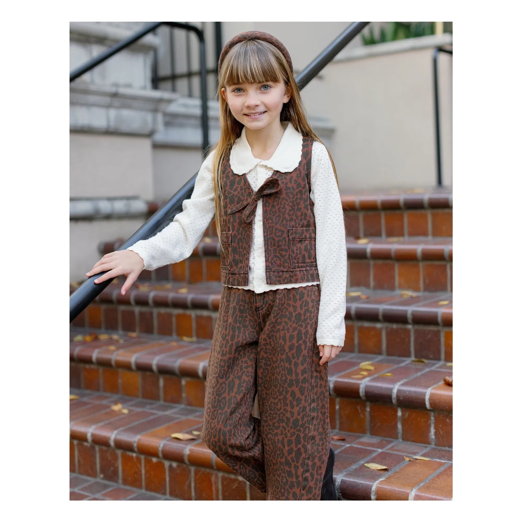 Rylee + Cru - Leopar Barrel Pantolon | Kahverengi