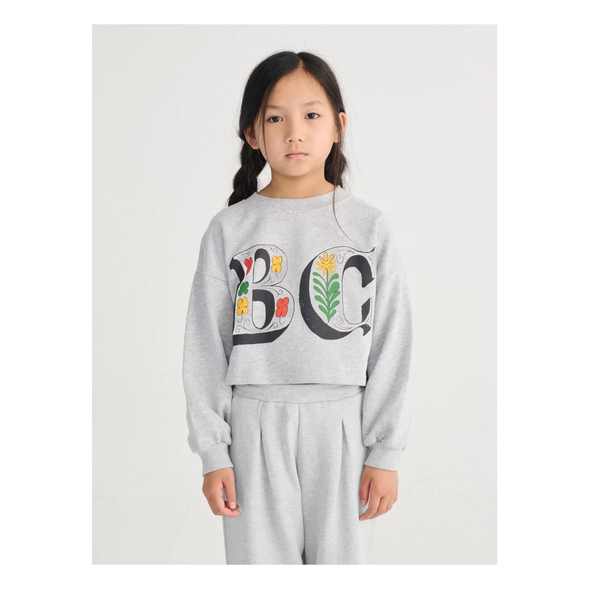 Bobo Choses - Organik Pamuklu Sweat Crop BC | Gri melanj