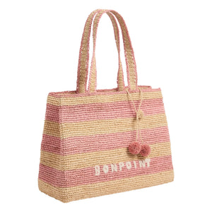 Bonpoint - Esma Çizgili Rafya Çanta | Natural
