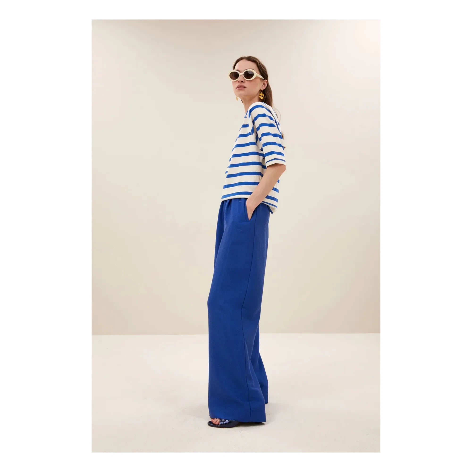 By Bar - Marinière Neva Organik pamuklu T-shirt | Azure blue