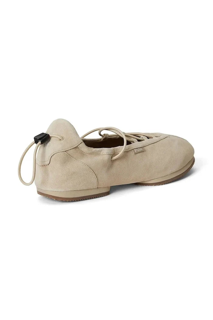 Polo Ralph Lauren Süet Balerin Ayakkabı Ballerina Lace Up