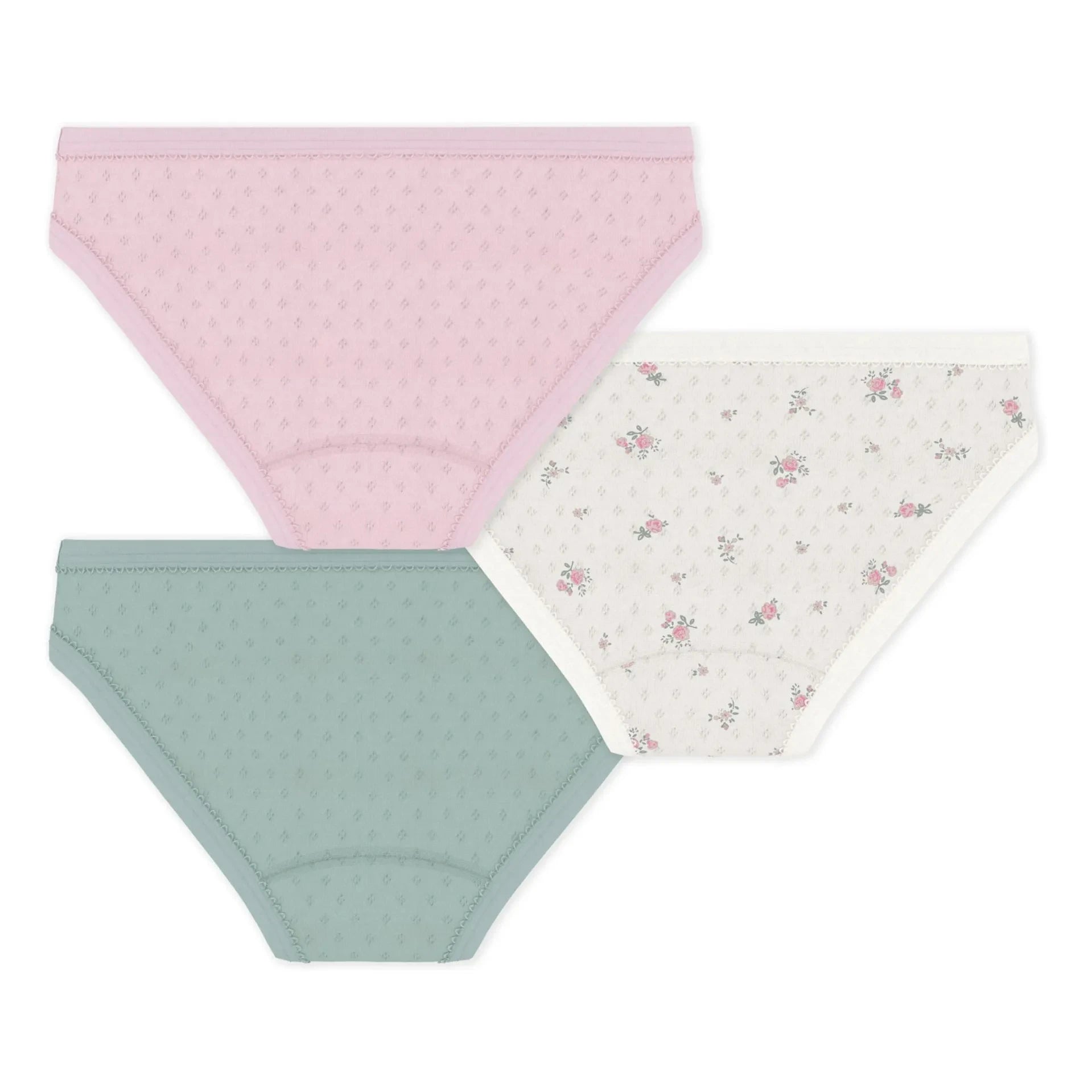 Petit Bateau - Batch 3 Açık İşlemeli Külot | Pembe