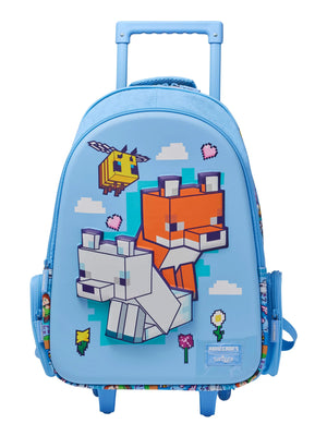Smiggle - Minecraft Işıklı Tekerlekli Sırt ve Çekçekli Çanta