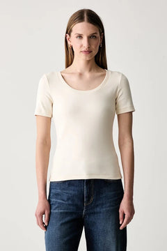 Weekend Max Mara basic kadın pamuklu elastan T-shirt WKDMULTIJ