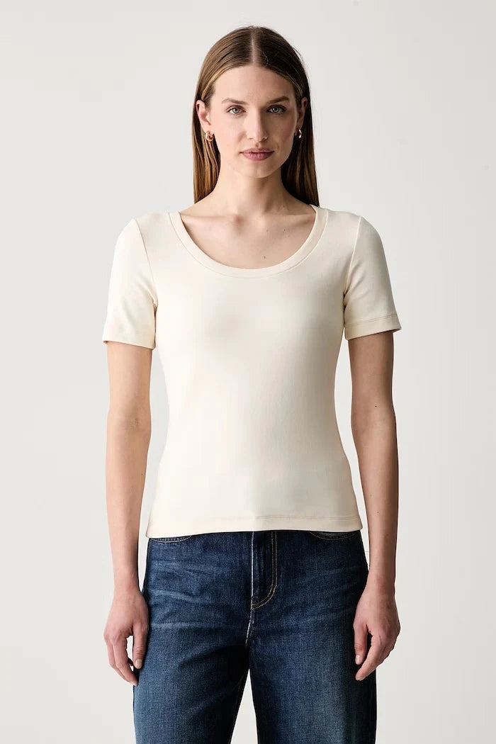 Weekend Max Mara basic kadın pamuklu elastan T-shirt WKDMULTIJ