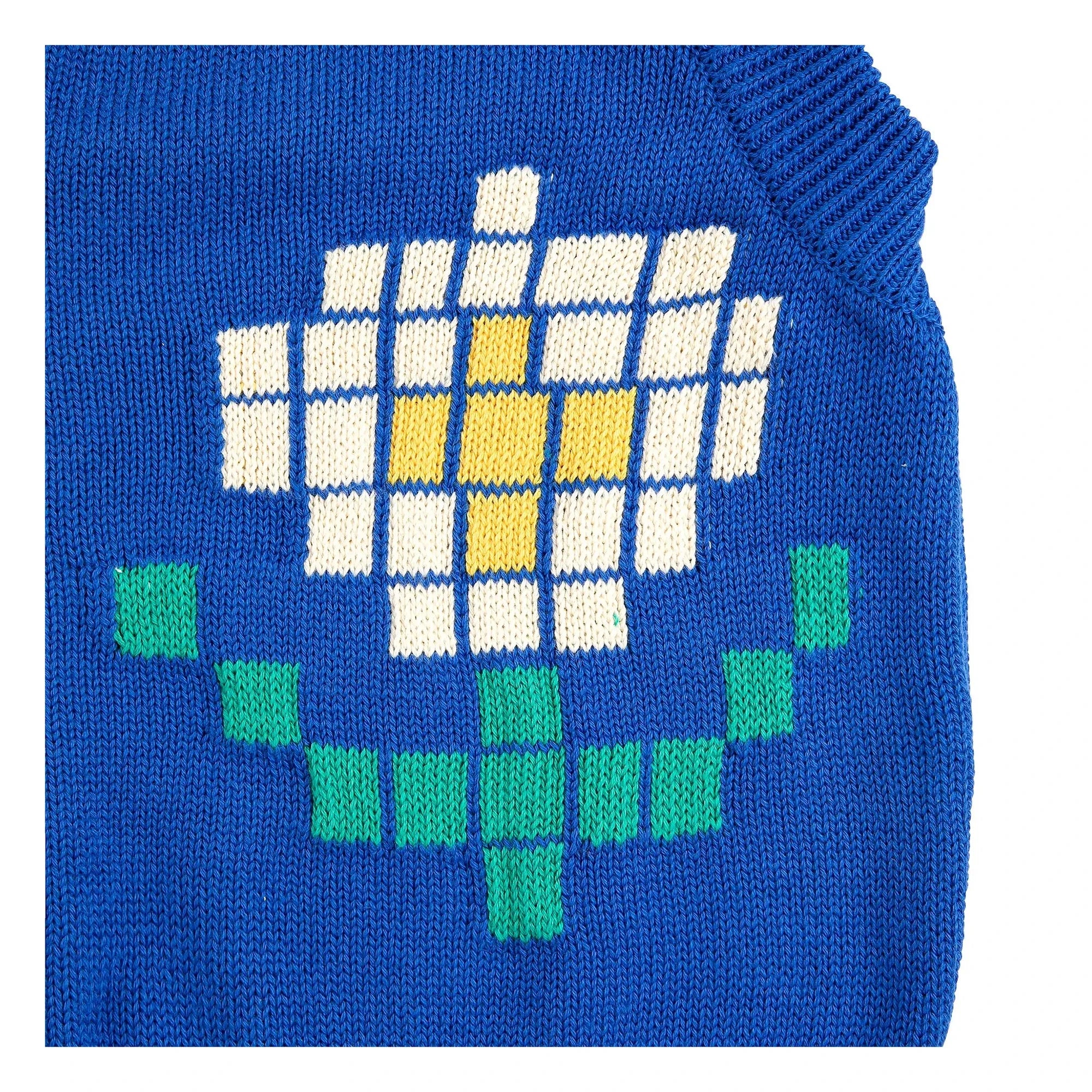 Bobo Choses - Pixel Flower Organic Cotton Cardigan | Blue