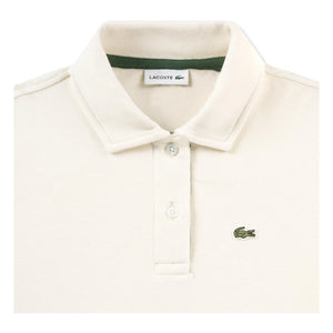 Lacoste - Oversize logolu polo tişört Organik pamuk | Ekru