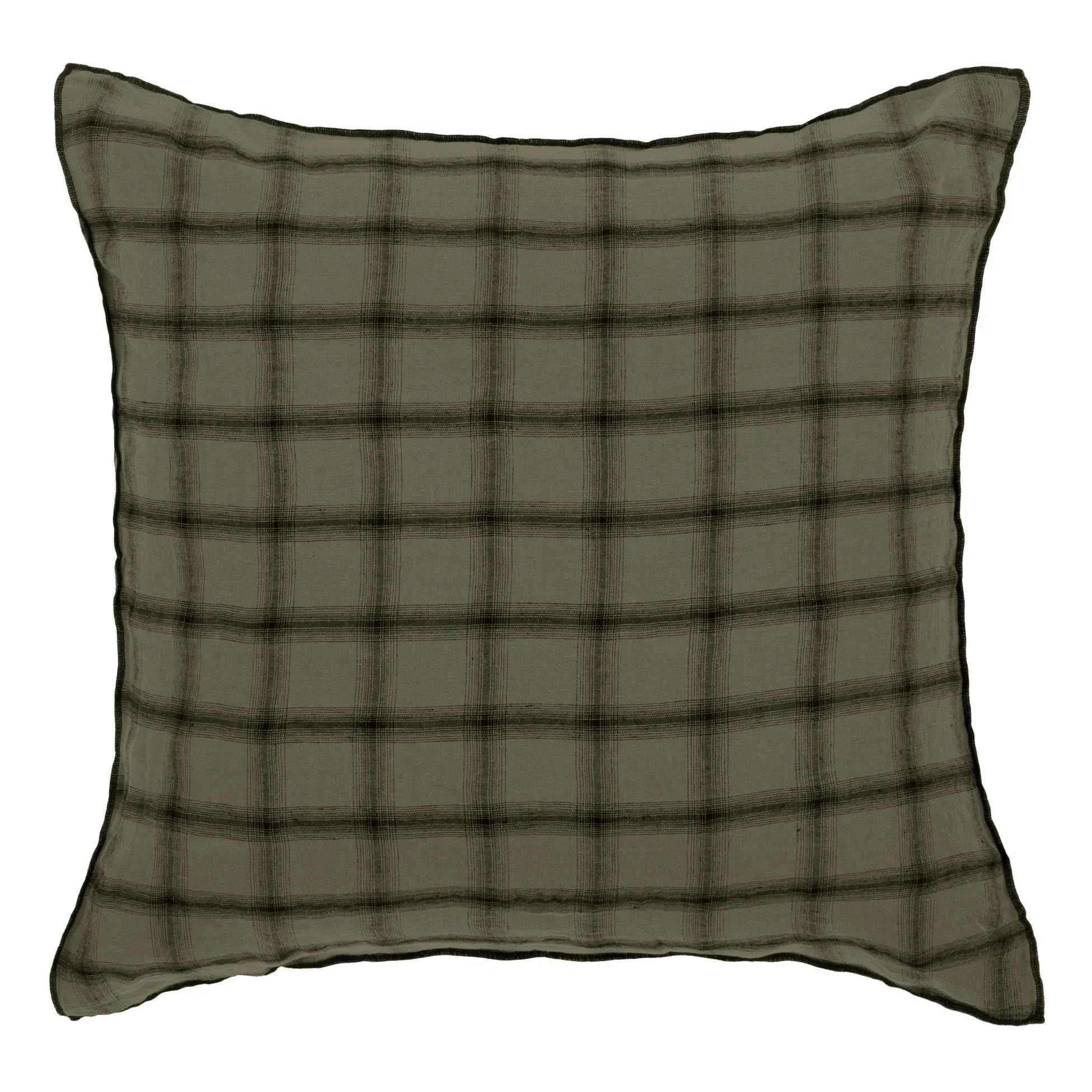 Le Monde Sauvage - Highlands Washed Leinen Kissenbezug | Khaki