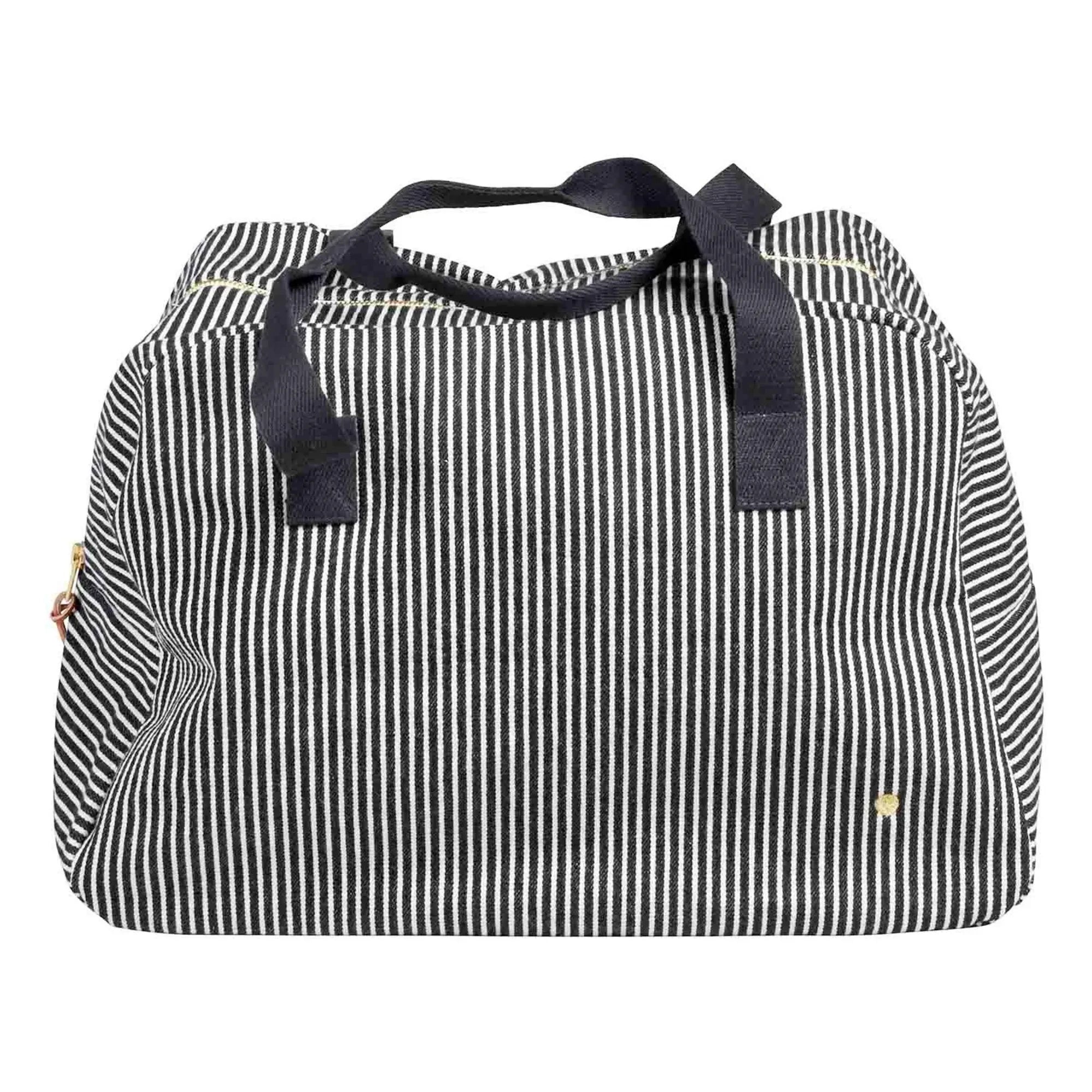 Das Tüpfelchen auf dem i – Basile gestreifte Wochenendtasche aus Bio-Baumwolle | Caviar