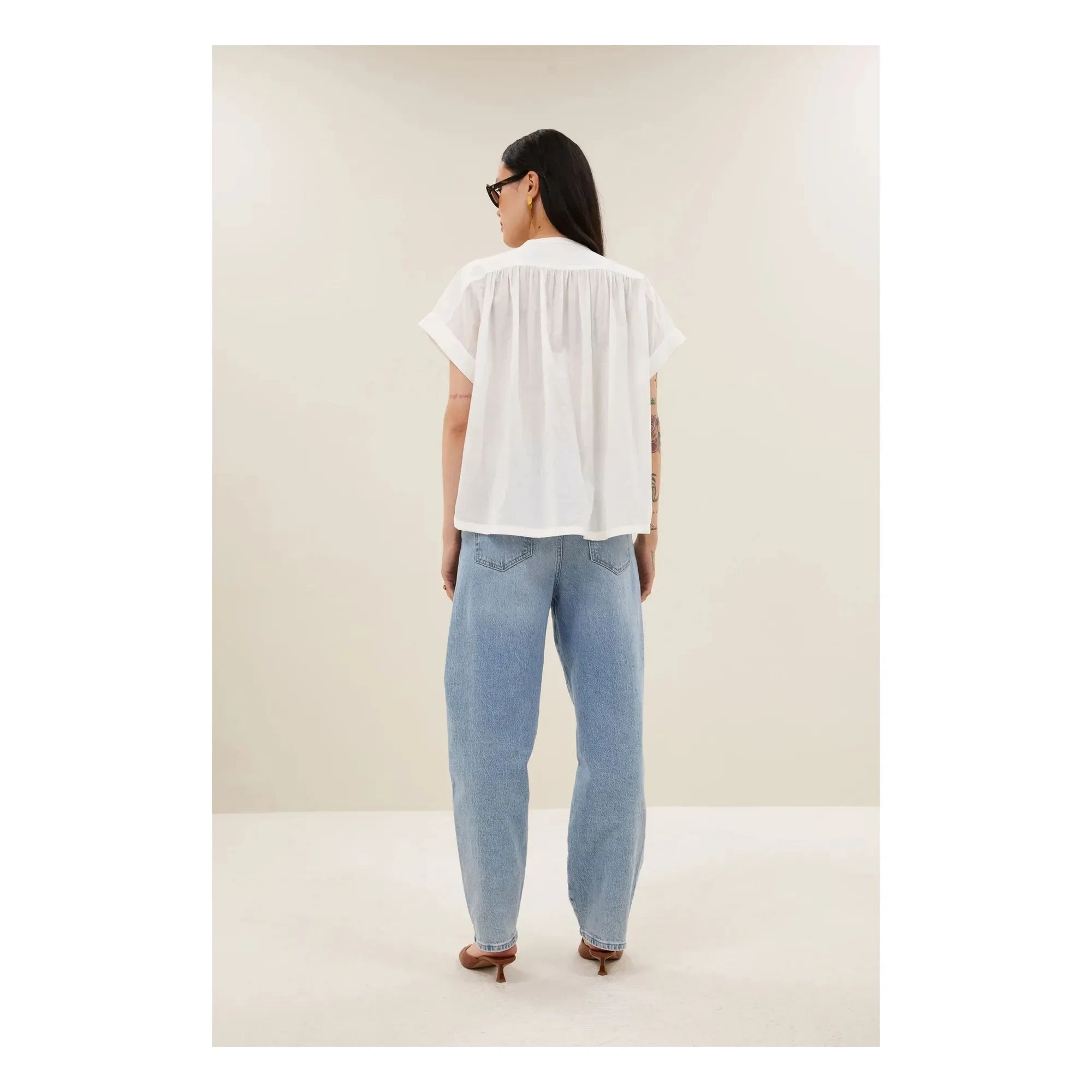 By Bar - Ally organic cotton blouse | White