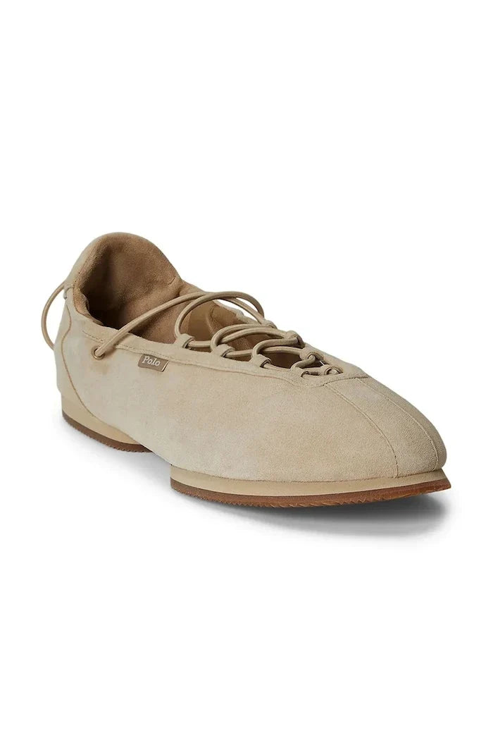 Polo Ralph Lauren Süet Balerin Ayakkabı Ballerina Lace Up