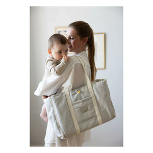 Cam Cam – Gestreifte Wickeltasche | Hellblau