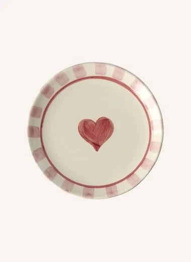 Rice - Heart Shaped Ceramic Dessert Plate | Red