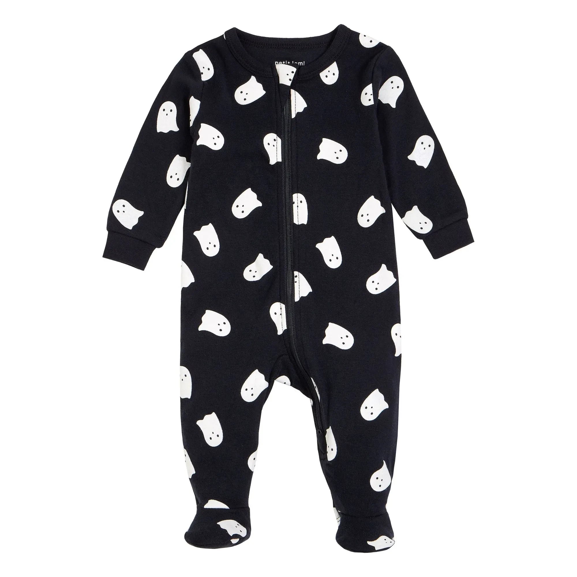 Petit Lem - Biyolüminesans Hayalet Ayaklı Pijama | Siyah