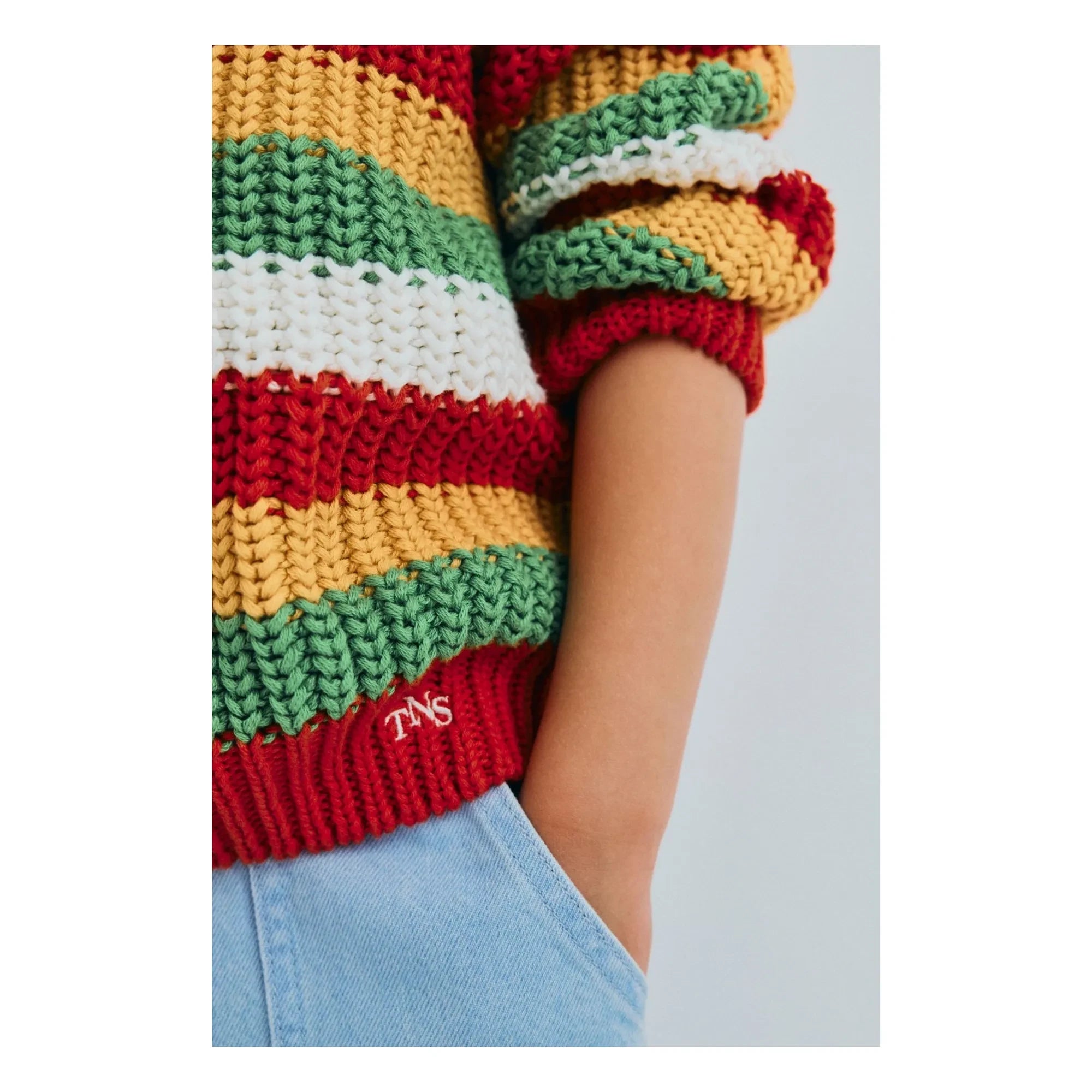the new society - Lantana Çizgili Kazak | Kırmızı