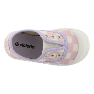 Victoria - Lona Quadrille Çizik Sneakers | Pembe