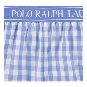 Ralph Lauren - Ekose Tişört ve Şort Pijamaları | Açık Mavi