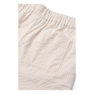 Copenhagen Colors - Organic Cotton Seersucker Striped Lace-Up Trousers | Pale Pink