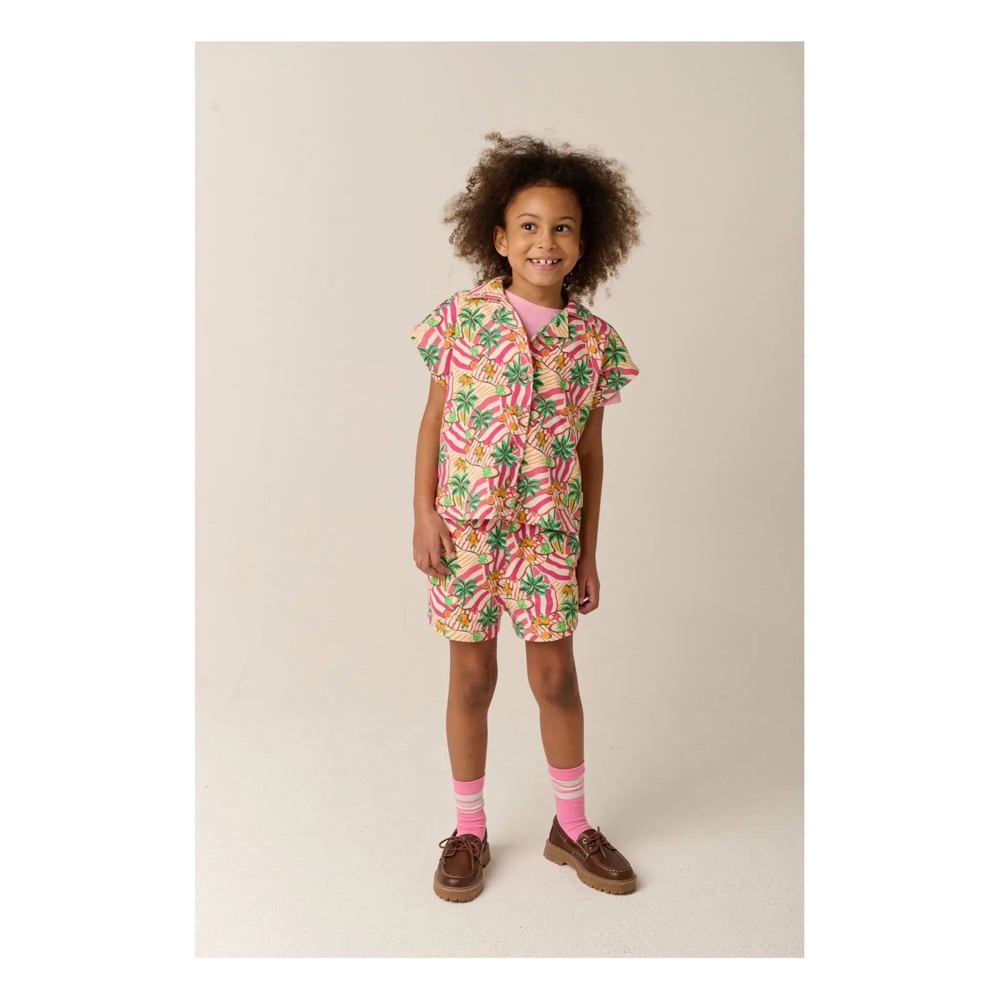 Tumble N'Dry – Geprägtes T-Shirt aus leuchtender Bio-Baumwolle | Rosa