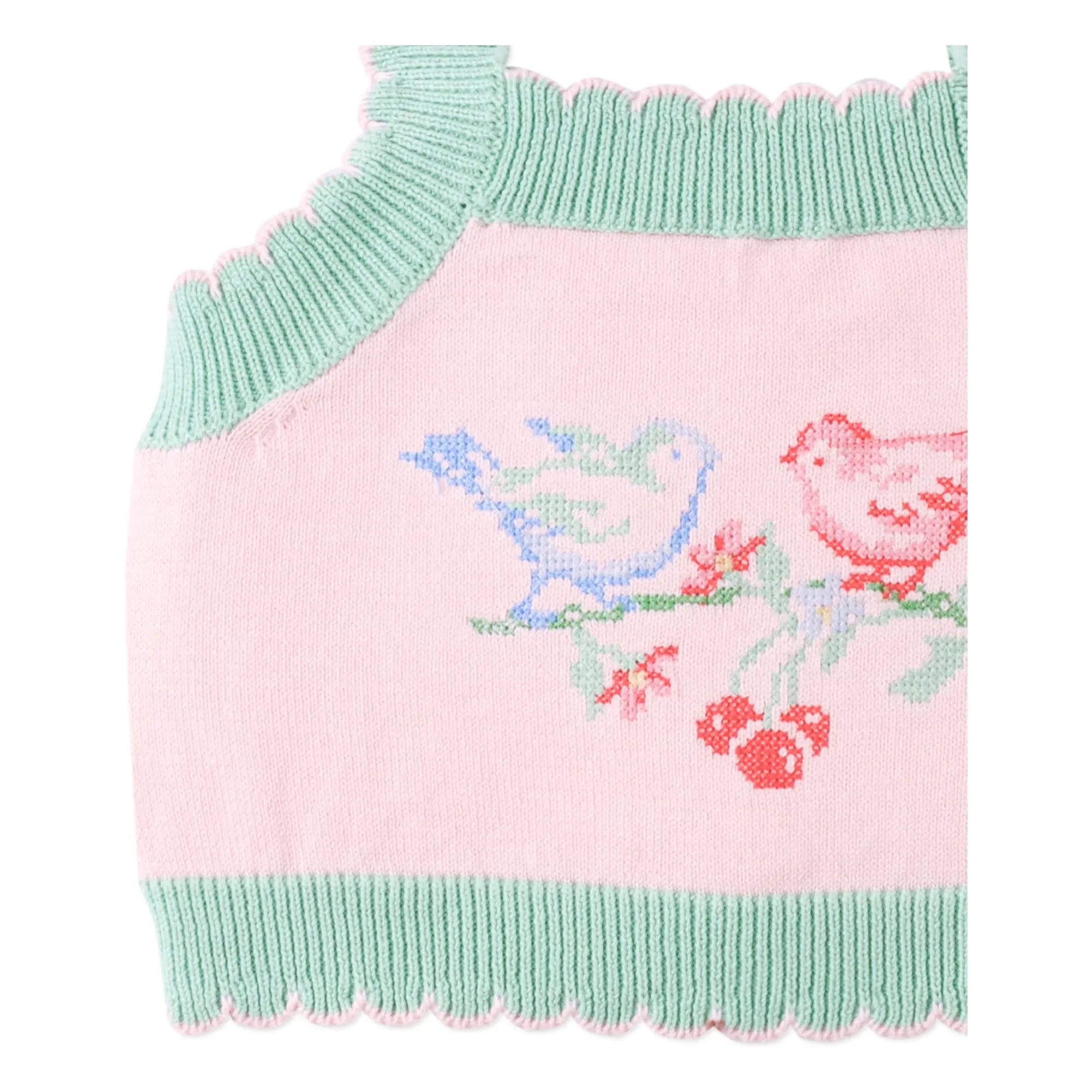 Gingersnaps - Blassrosa | Besticktes Rosenspitzen-Crop-Top