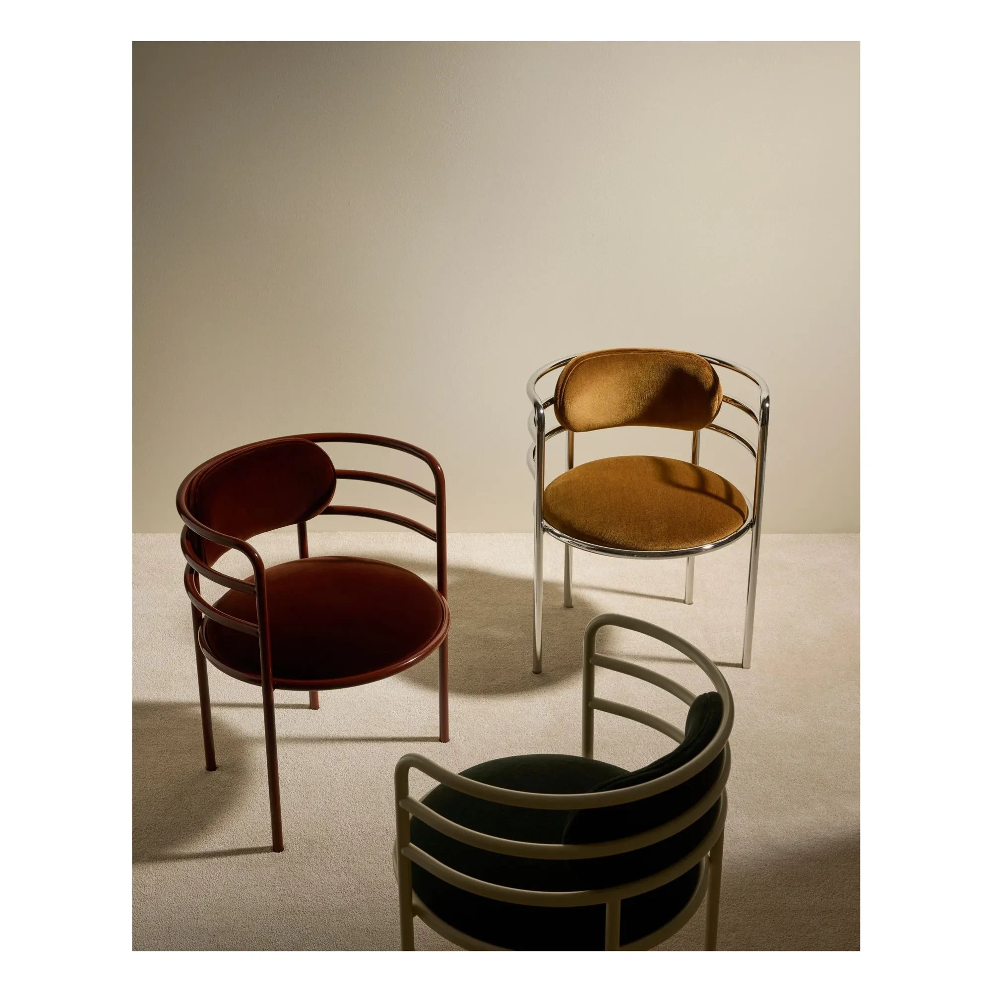 Maison Sarah Lavoine - Moon kadife krom sandalye | Havana