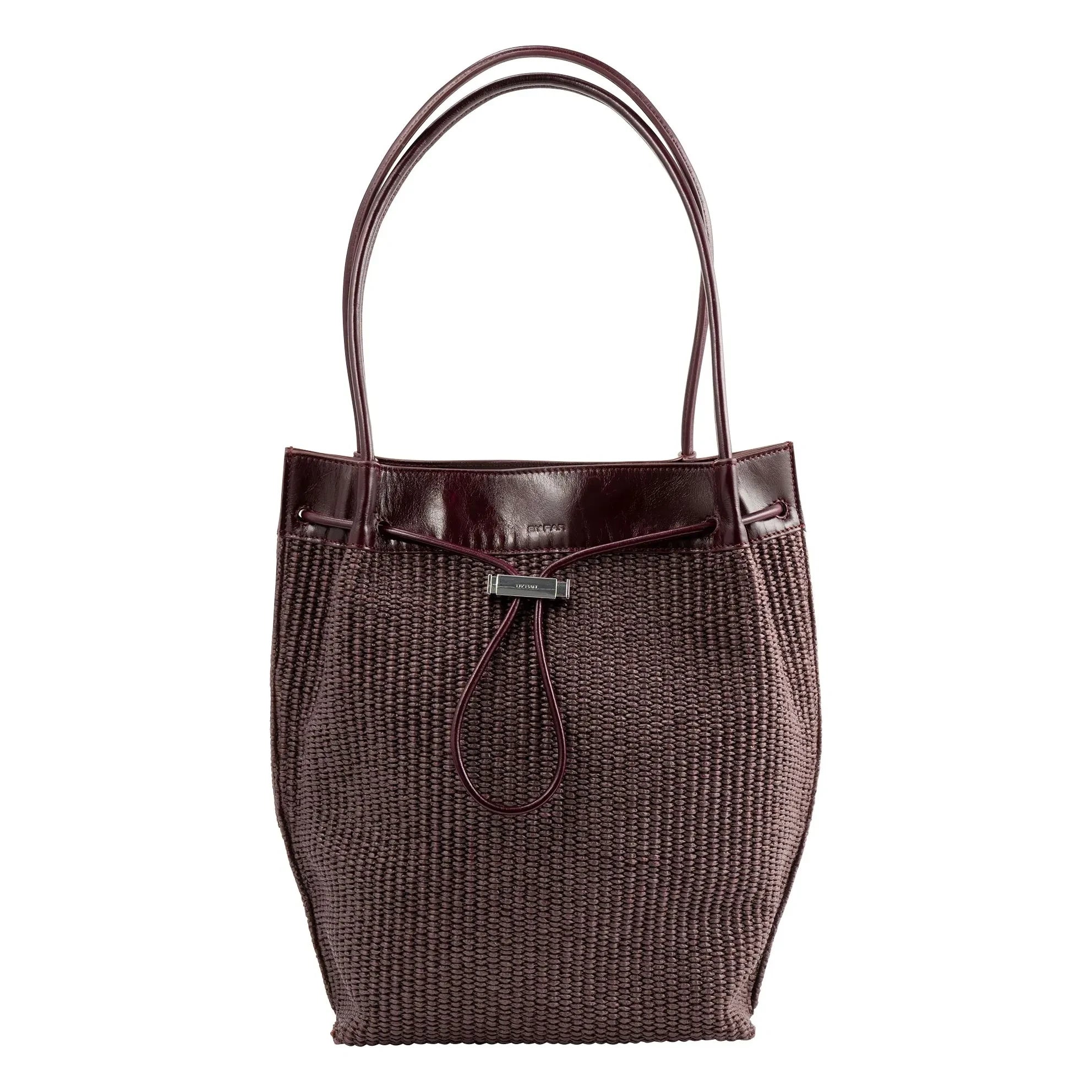 BY FAR - Kayla Bast- und Ledertasche | Bordeaux